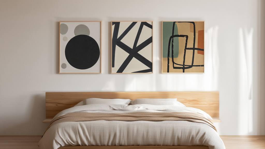 Abstract Gallery – Japandi Living Room Set of 3