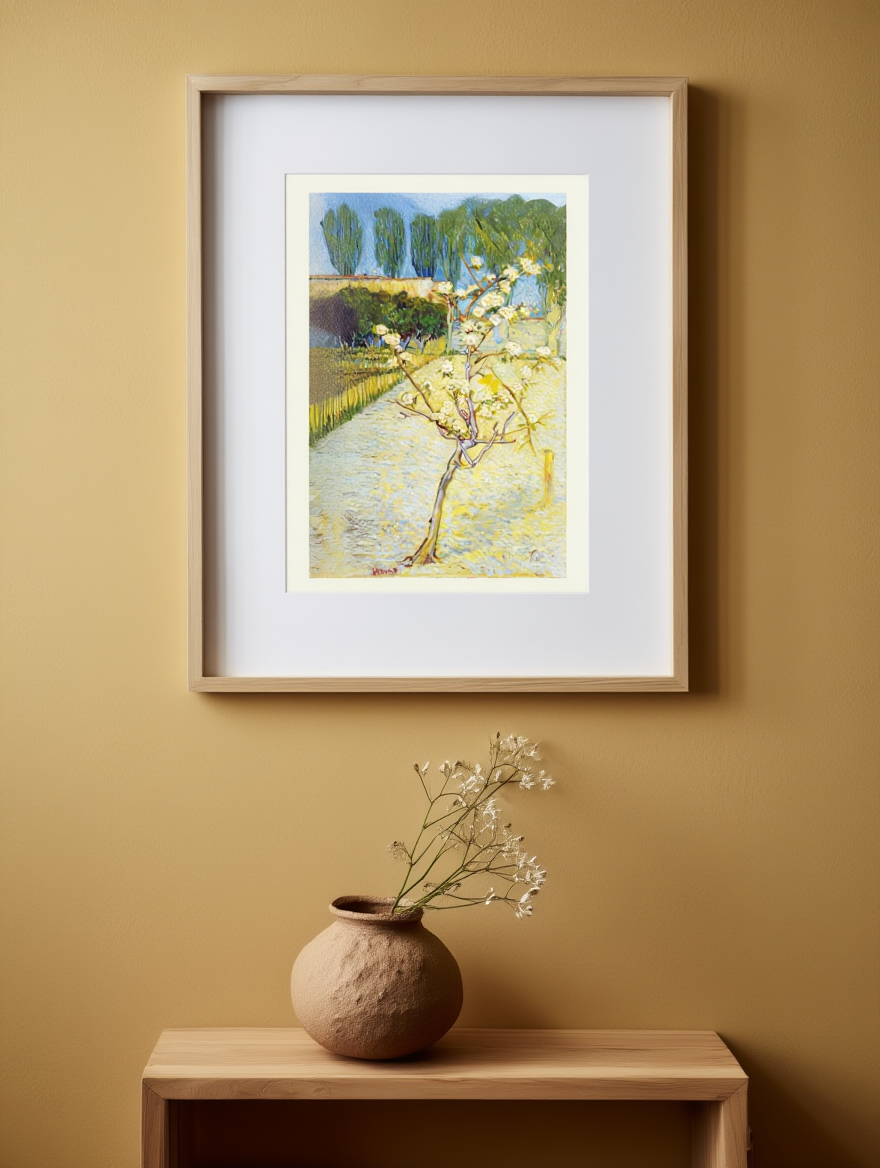 Vincent Van Gogh – Small Pear in Tree Blossom | Vibrant Post-Impressionist Floral Art Print