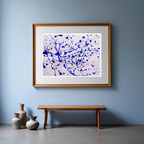 Pollock Inspired Blue Splash Poster - Hakyarts