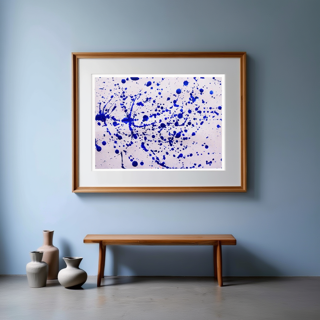 Pollock Inspired Blue Splash Poster