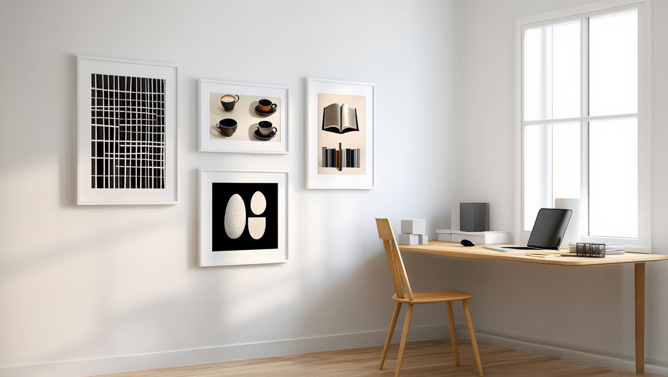 Black Striped Abstract – Set of 4 Geometric Art Prints