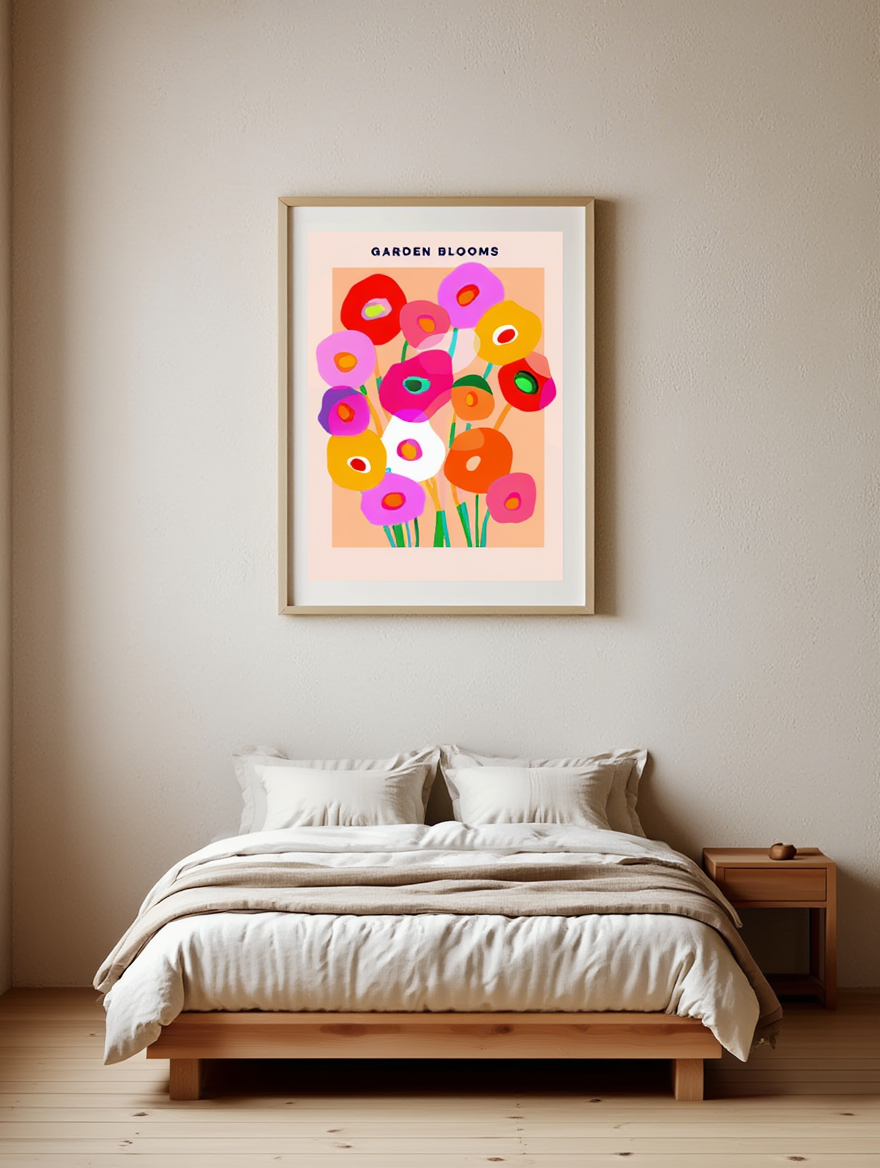 Garden Blooms Poster – Floral Wall Art for Modern Interiors