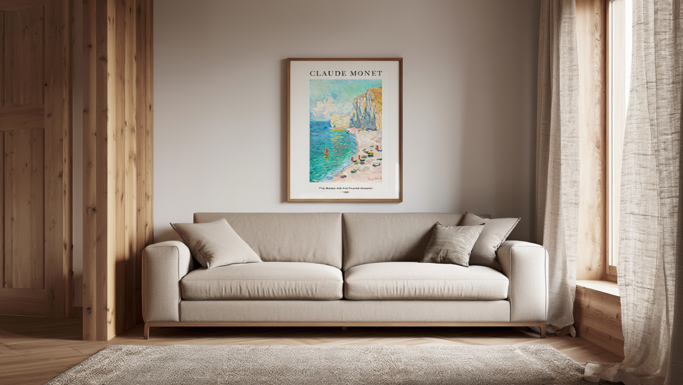 Claude Monet – The Beach and the Falaise d'Amont - Impressionist Coastal Art Print