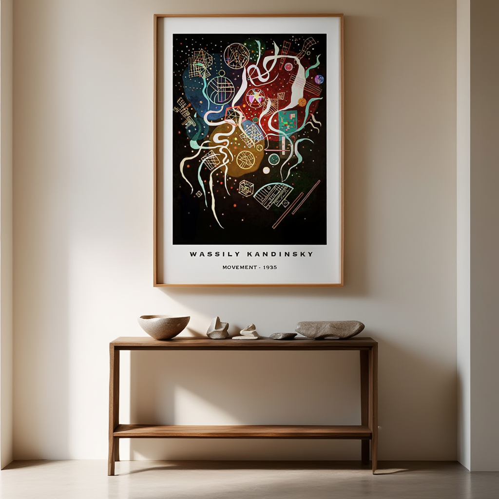 Wassily Kandinsky – Movement, 1935 – Abstract Modernist Art Print | Geometric Wall Decor - Hakyarts