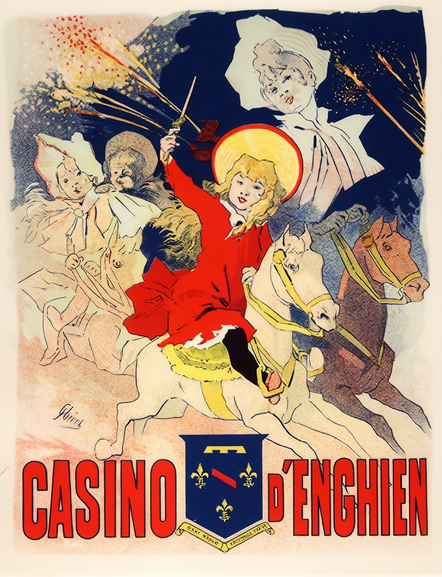 Casino d’Enghien Poster by Jules Chéret – Belle Époque French Advertising Art Print