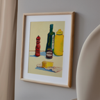 Olive Oil & Butter Table – Minimalist Culinary Art Print