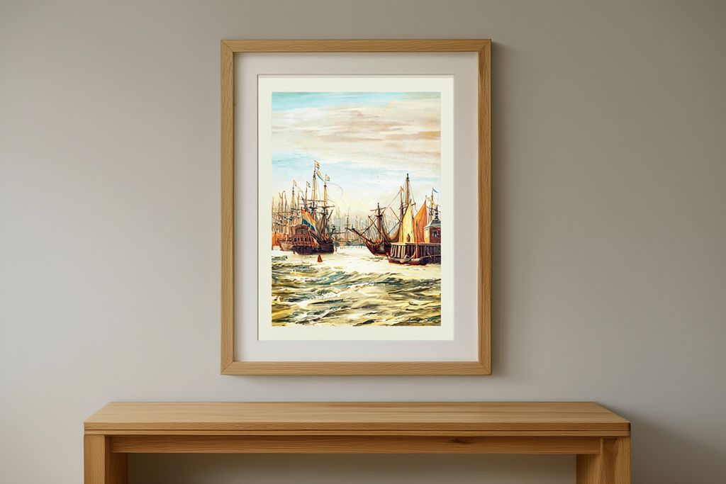 A view of the IJ harbour in winter