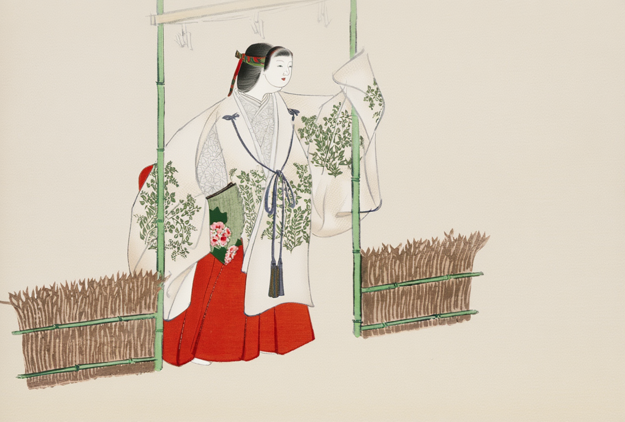 Kamisaka Sekka  - Masked man from Momoyogusa