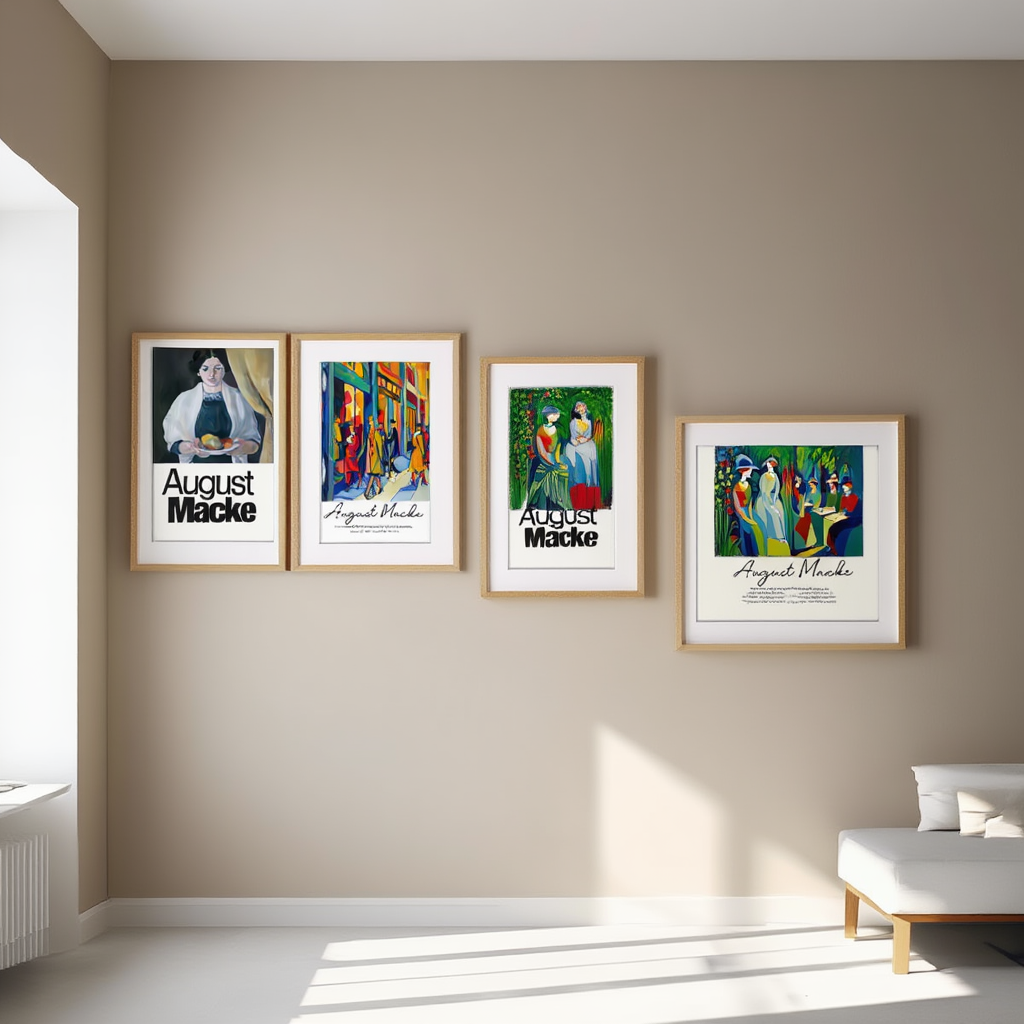 August Macke Expressionist Gallery Wall Set – 4 Colorful Art Prints