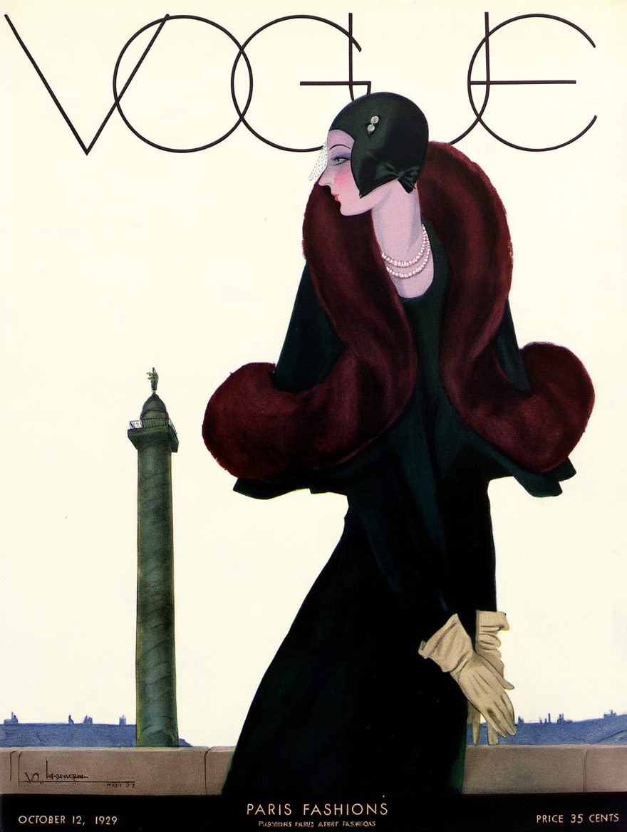 Vogue October 12, 1929 – Vintage Fashion Illustration Poster