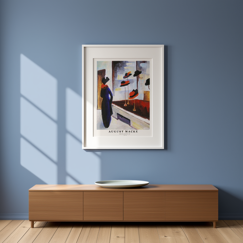 August Macke - Hutladen III Poster