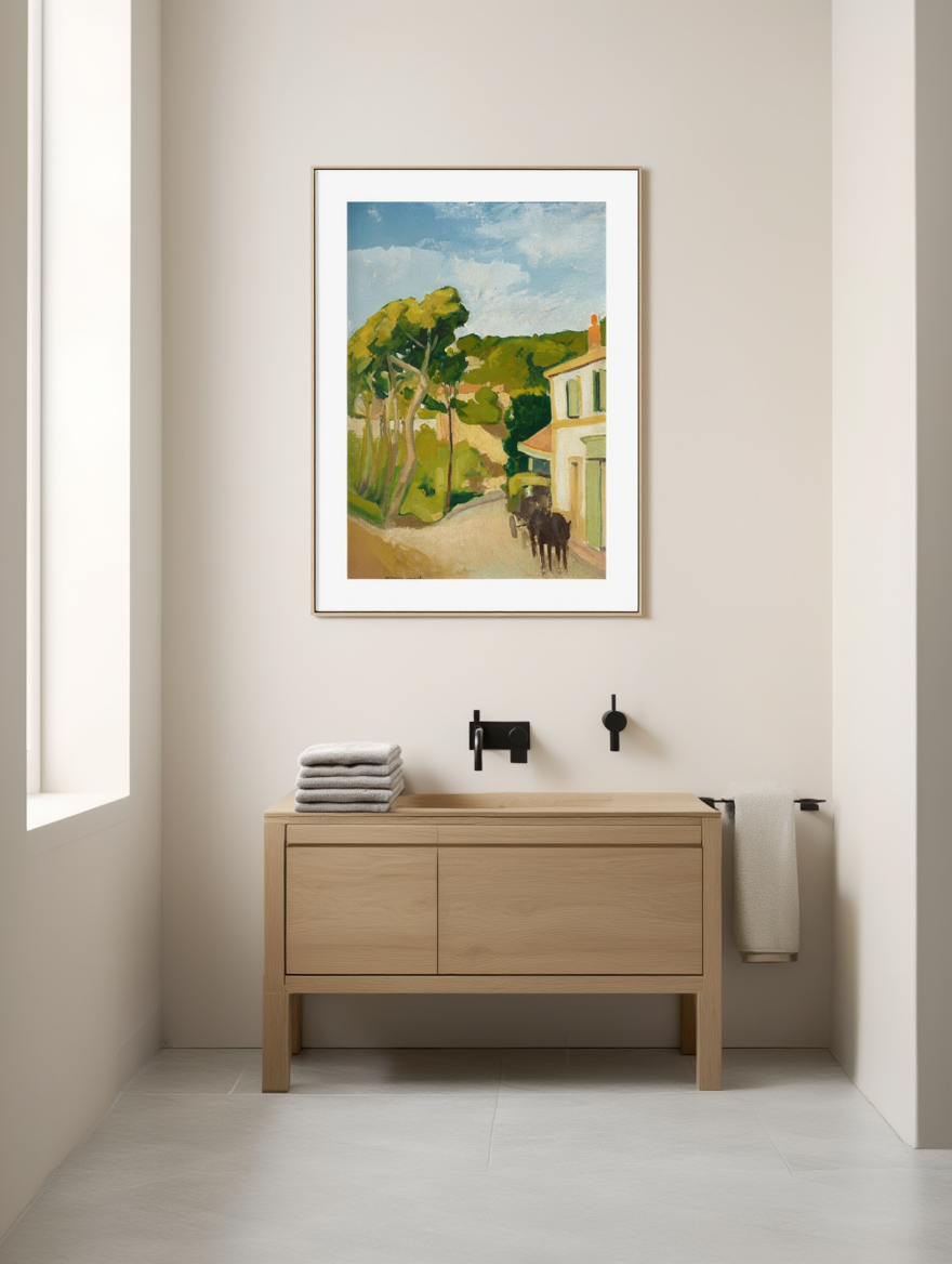 Voiture sur la Route d’Estaque by Albert Marquet – Vintage Landscape Wall Art Print - Hakyarts