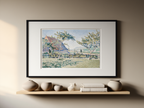Comblat-le-Château ‘Le Pré’ – Paul Signac Poster | Neo‑Impressionist Countryside Art Print