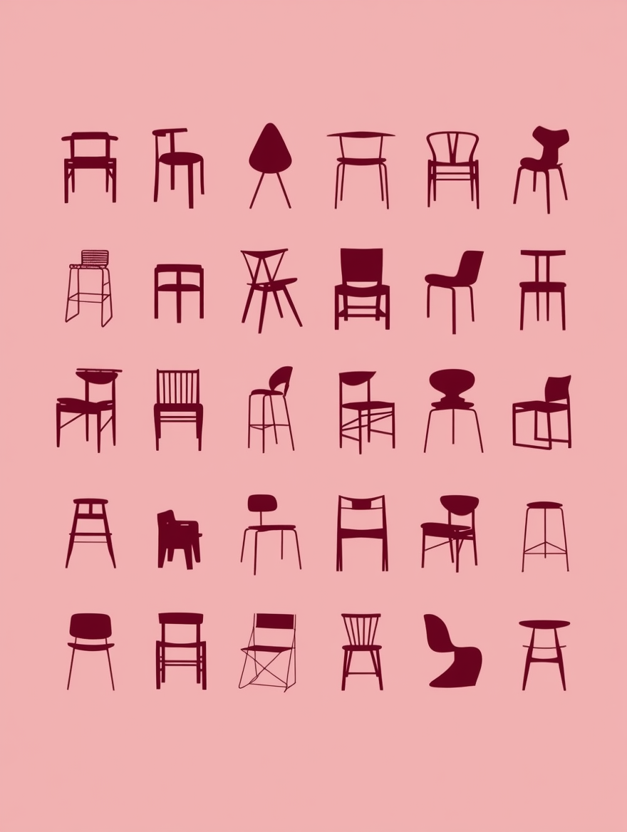 Modern Chairs Design – Minimalist Art Print for Contemporary Interiors