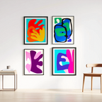 Matisse Moments – Set of 4 Colorful Abstract Prints - Hakyarts