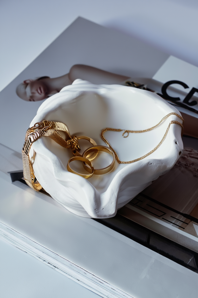 Minimalist Seashell  Storage Tray – White Cream  Home Decor