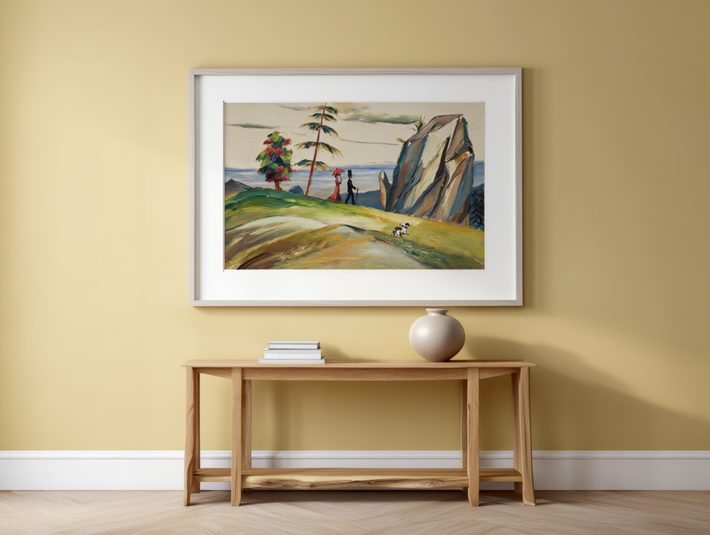 August Macke - Strollers in a Rocky Landscape