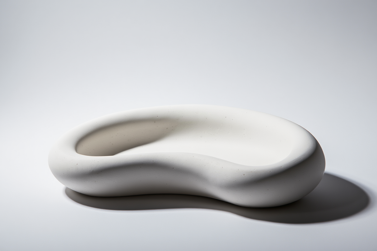 Minimalist Pea Moon Plaster Storage Tray – White Cream  Home Decor