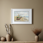 Fishing Boats on the Beach at Saintes-Maries – Vincent van Gogh Poster | Post-Impressionist Seascape & Coastal Art Print