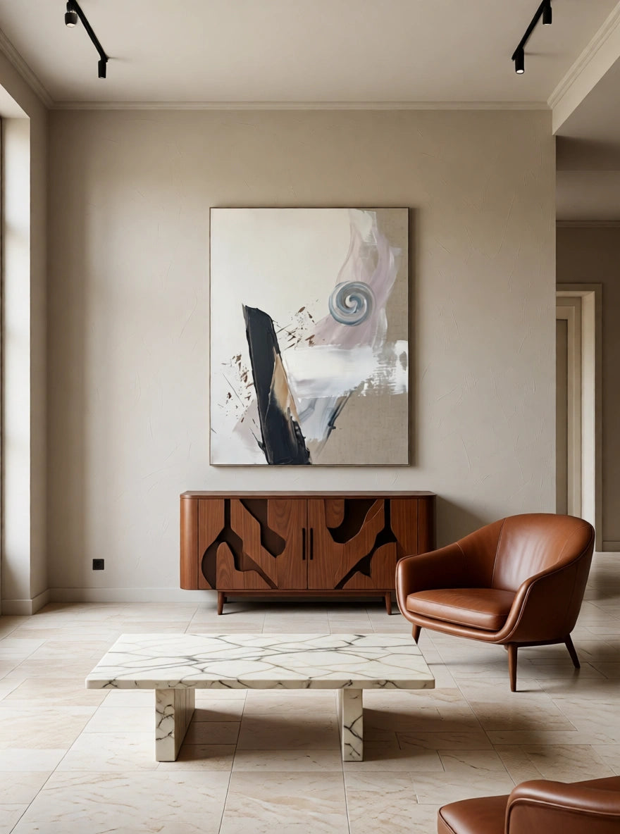 Canvas Print Blurred Lines in Composition | Contemporary Abstract Wall Art