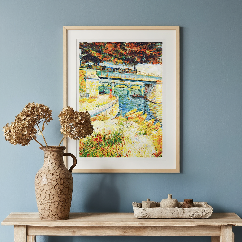 Vincent Van Gogh – Bridges Across the Seine at Asnières | Iconic Post-Impressionist Landscape Art Print