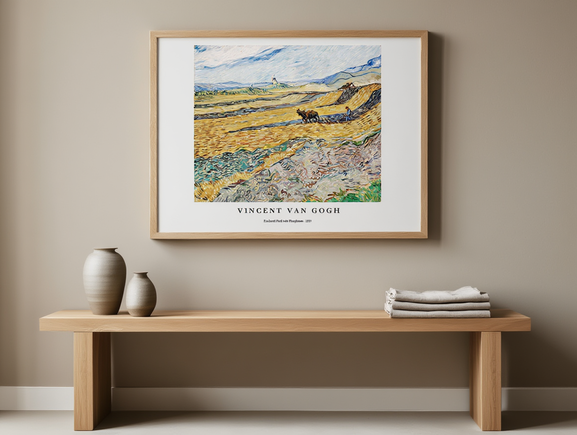 Vincent Van Gogh - Enclosed Field with Ploughman Poster