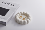 Minimalist Bubble Tray Coaster – White Cream Plaster Home Decor