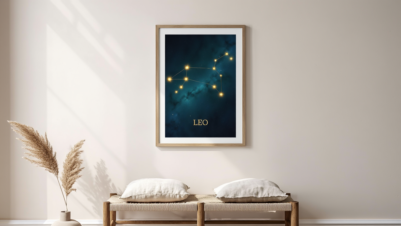 Star Sign Leo Poster | Personal Zodiac Wall Art Print