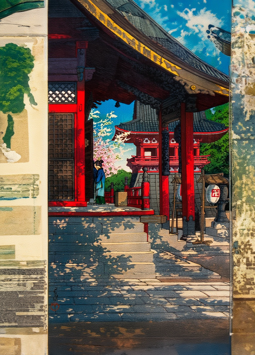Set of 3 Kawase Hasui Prints – Heirin-ji Nobidome, Shinagawa & Meguro Fudō Temple - Hakyarts