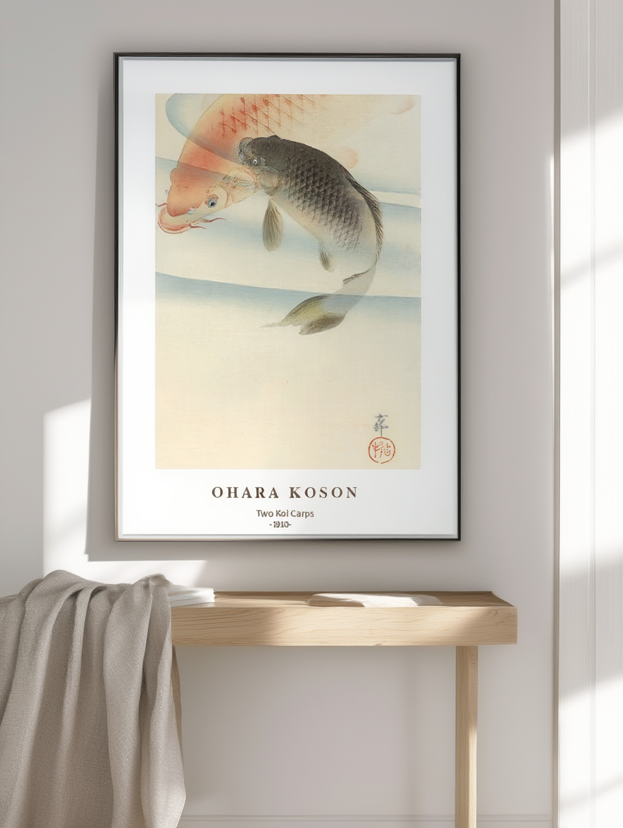 Ohara Koson - Two Koi Carps Poster