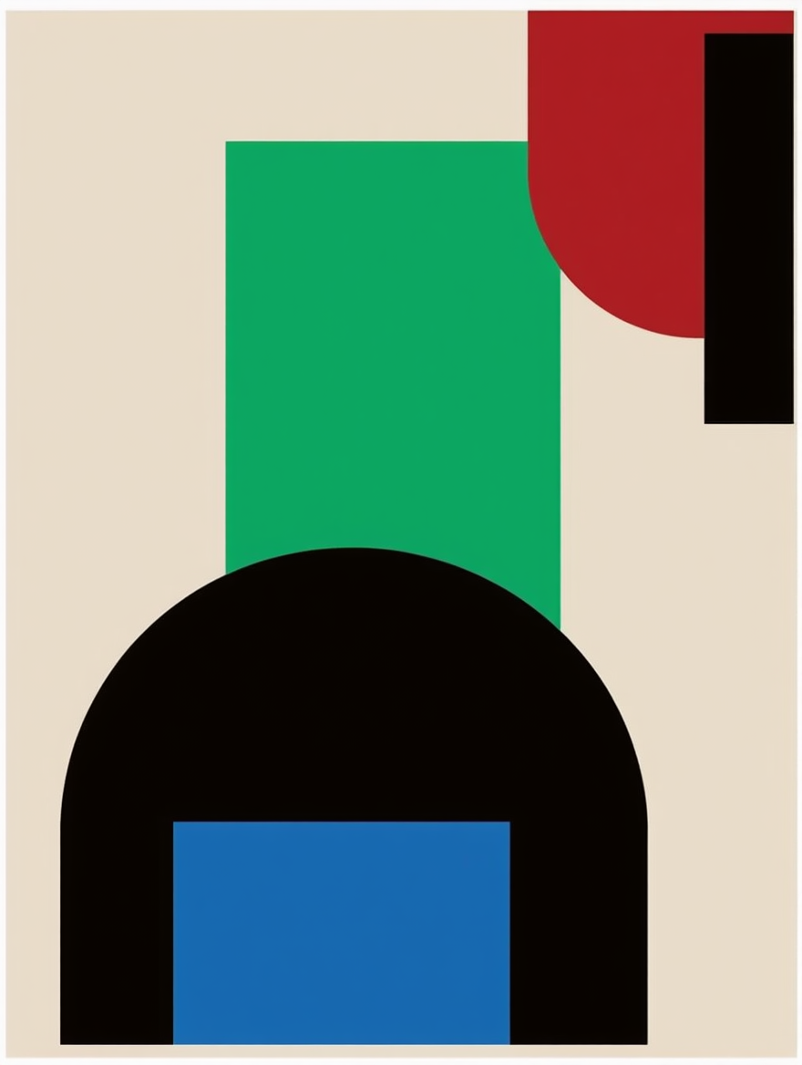 Bauhaus Colours – Minimalist Geometric Art Print