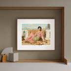 The Quiet Pet by John William Godward – 19th-Century Neoclassical Figurative Art Print