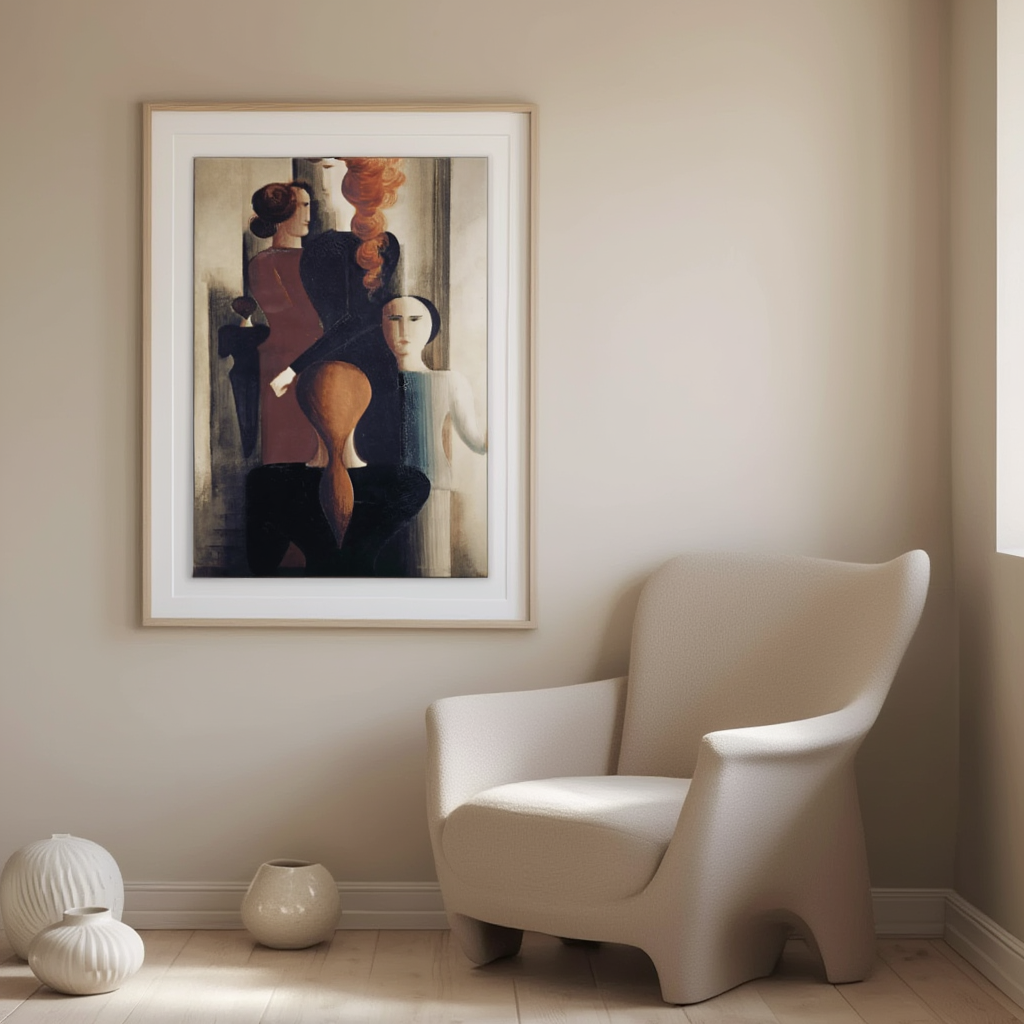 Interior with Five Figures – Oskar Schlemmer Poster | Bauhaus Modernist Art Print