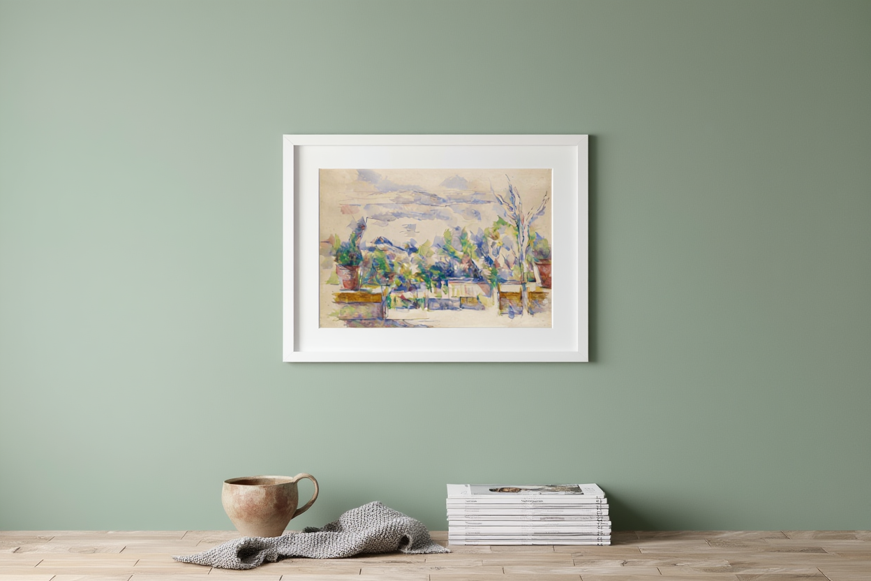 Paul Cezanne - The Terrace at the Garden at Les Lauves