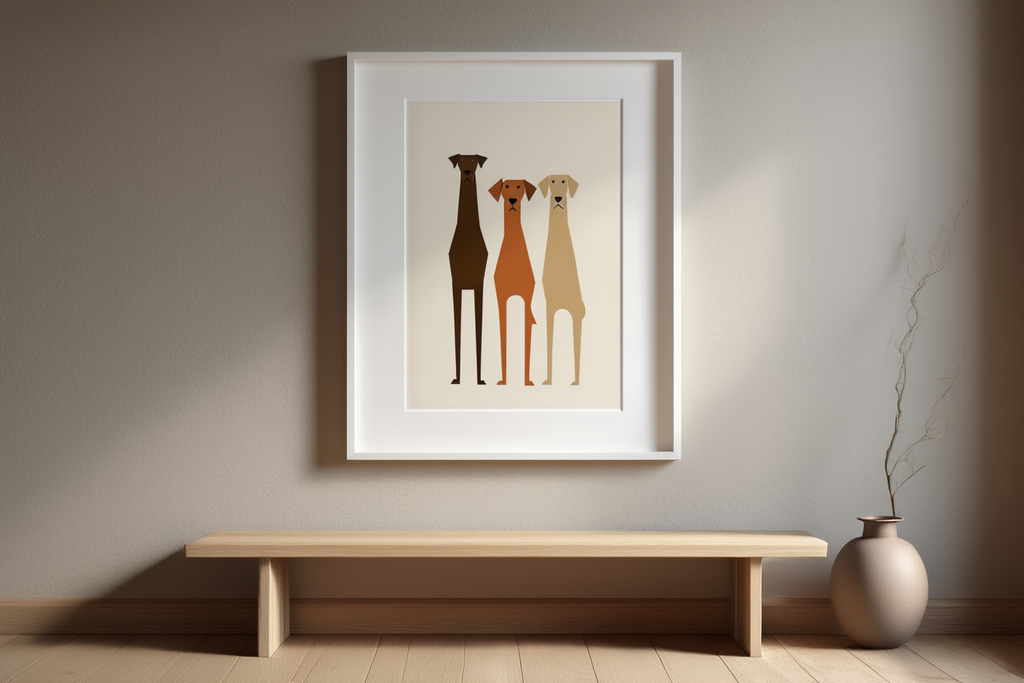 Geometric Dogs – Modern Animal Art Print