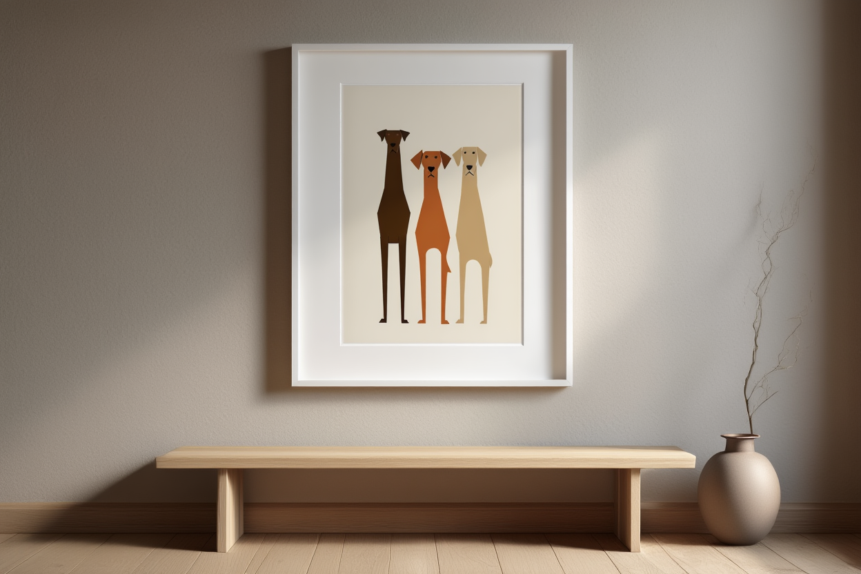 Geometric Dogs – Modern Animal Art Print
