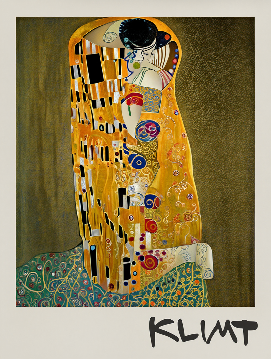 Gustav Klimt Art Print – 4 Golden Wall Art Prints | Elegant Gallery Wall Décor for Living Room, Bedroom & Office