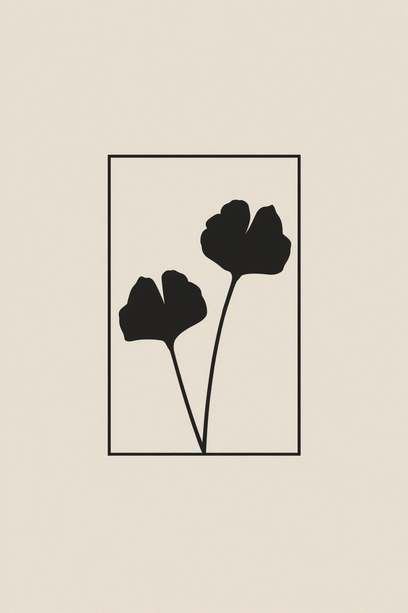 Set of 3 Monochromatic Botanical Art Prints – Minimalist Wall Art Collection - Hakyarts