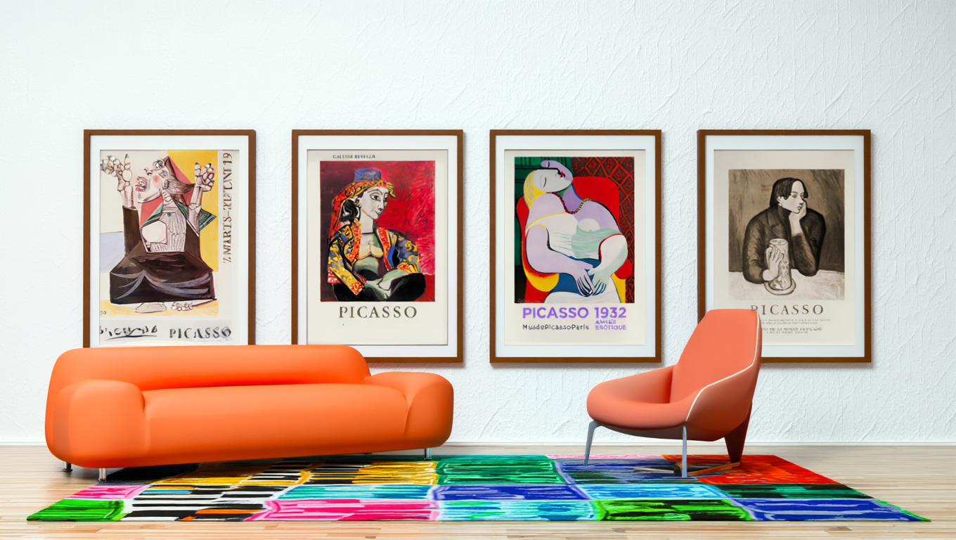 Picasso Art Exhibition Poster Set – 4 Prints