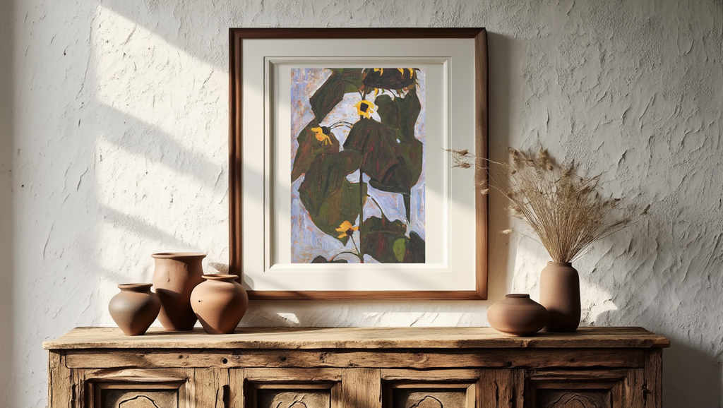 Egon Schiele – Sunflower, 1908 – Expressionist Floral Art Print | Modernist Wall Decor