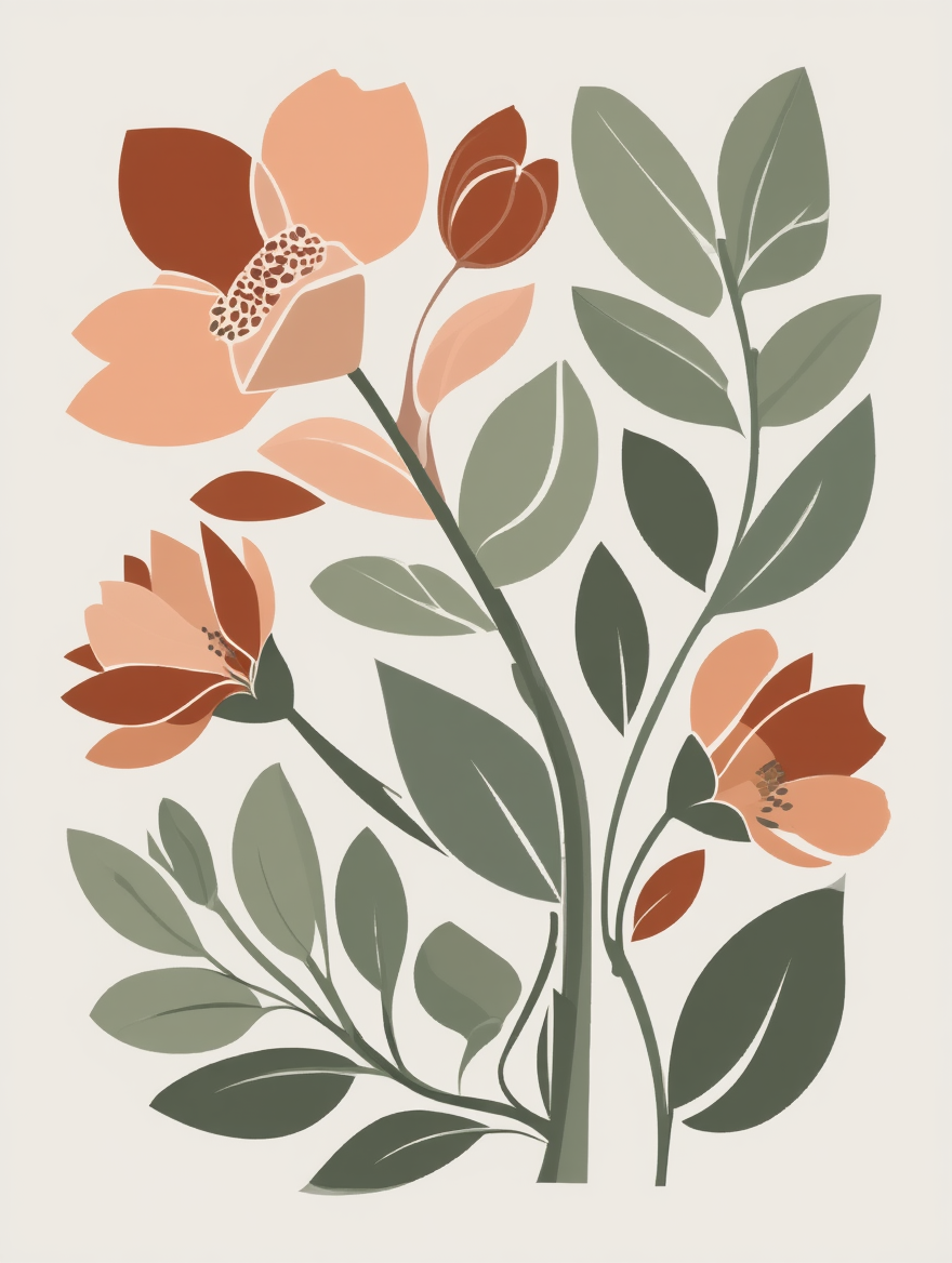 Earthy Boho Botanical –  4 Prints