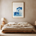 Blue Irises – Ohara Koson Poster | Japanese Botanical Art Print