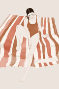 Sandy Strolls – Beach Illustration Art Print