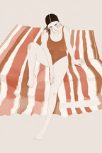 Sandy Strolls – Beach Illustration Art Print
