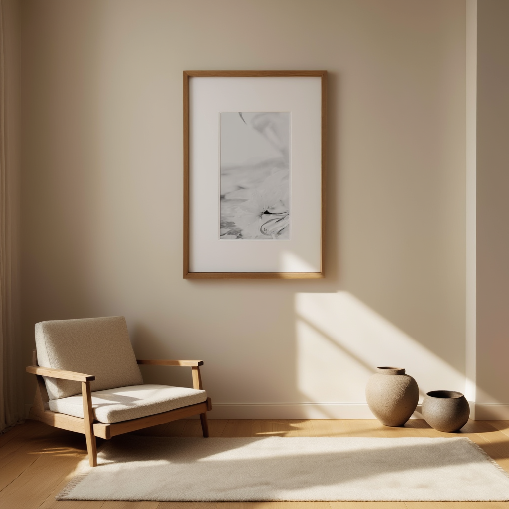 White Sakura Flower Poster – Elegant Japanese Blossom Wall Art Print