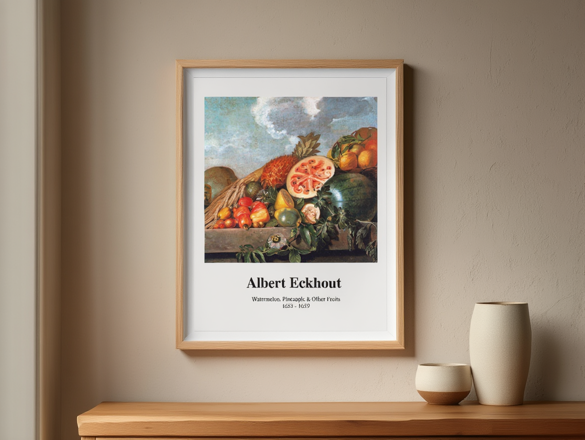 Albert Eckhout - Watermelon, Pineapple and Other Fruits Poster