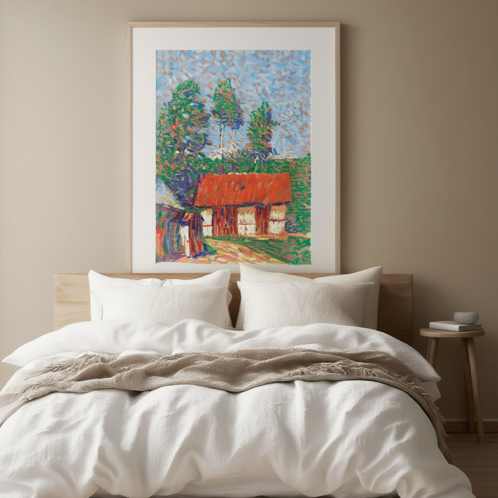 Rotes Dach – Arthur Segal Art Print | 1910 Expressionist Landscape Poster