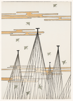 Skyscape with Birds Flying by Watanabe Seitei – Japanese Meiji Period Nature Art Print