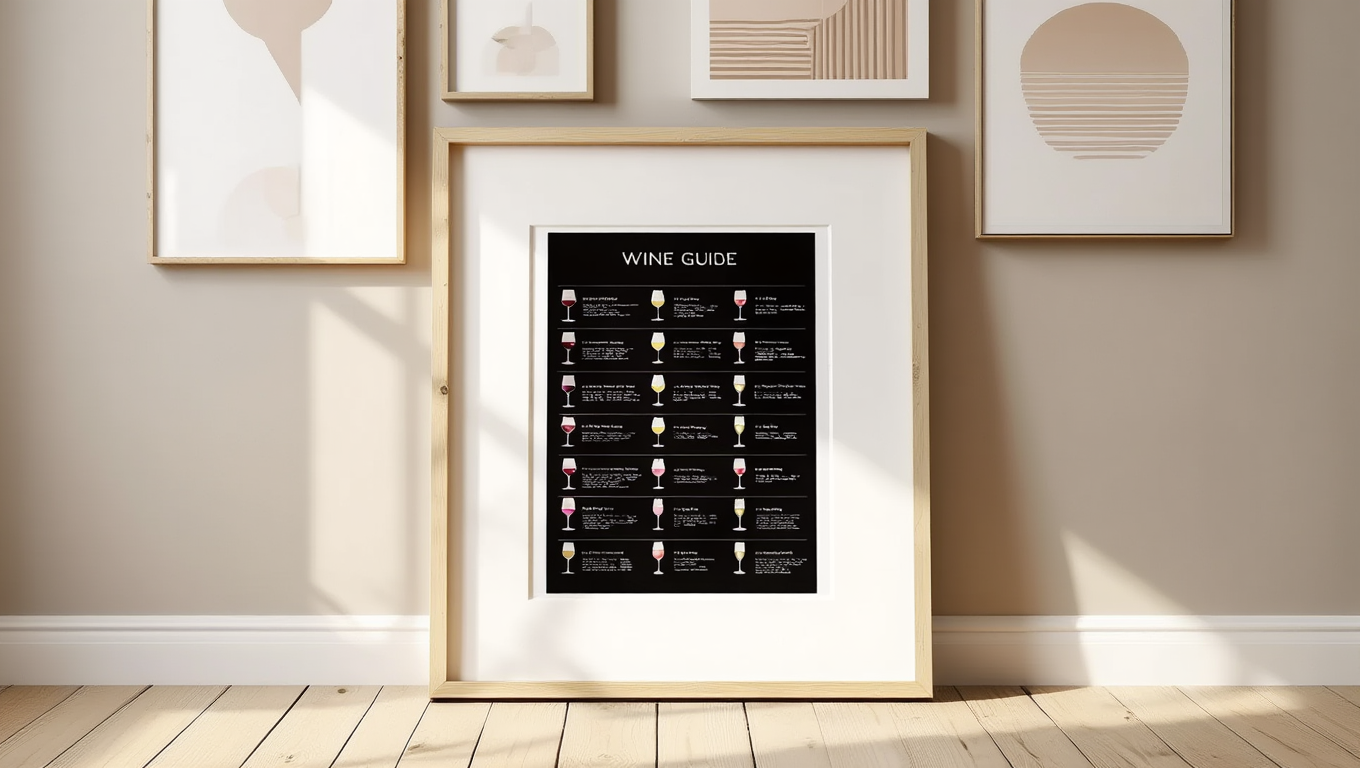 Wine Guide Poster – Illustrated Wall Art for Wine Lovers