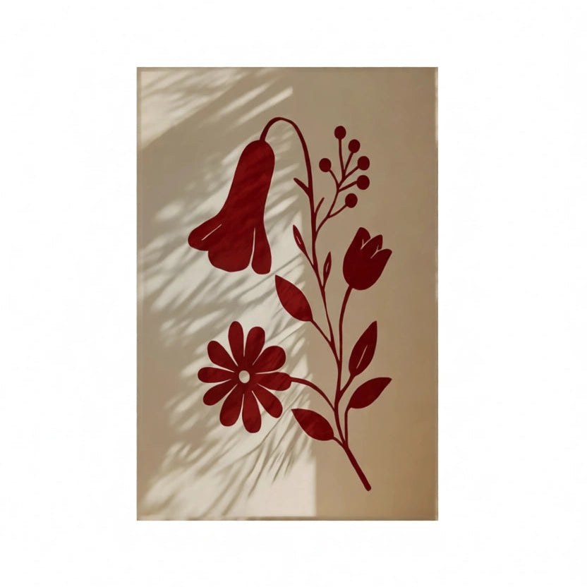 Canvas Print Burgundy Botanical Variation | Contemporary Botanical